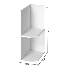 KONDELA Spodní rohová skříňka, bílá, pravá, ROYAL D25PZ