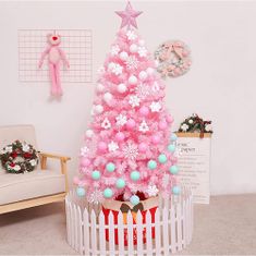 Timeless Tools Růžový umělý vánoční stromeček ve více velikostech-150 cm-ový
