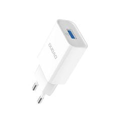 DUDAO nabíječka EU USB 5V / 2,4A QC3.0 Quick Charge 3.0 + kabel micro USB - Bílá KP14082