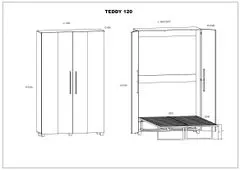 Homlando Skládací sklápěcí postel TEDDY 120x200 cm dub sonoma