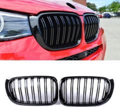 UNI Přední maska ledvinky Double-line BMW X3/X4 F25/F26 2014-2018 FACELIFT černá