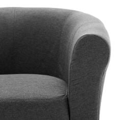 Greatstore 2dílná sada křeslo a stolička tmavě šedá textil