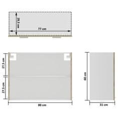 Greatstore Horní skříňka prosklená dub sonoma 80 x 31 x 60 cm dřevotříska