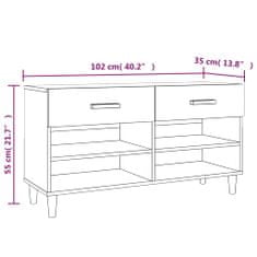 Vidaxl Botník bílý 102 x 35 x 55 cm kompozitní dřevo