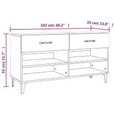 Vidaxl Botník betonově šedý 102 x 35 x 55 cm kompozitní dřevo