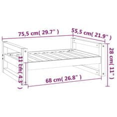 Greatstore Postel pro psy 75,5 x 55,5 x 28 cm masivní borovice