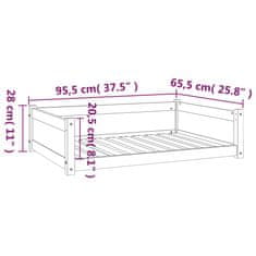 Greatstore Pelíšek pro psy šedý 95,5 x 65,5 x 28 cm masivní borovice