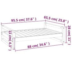 Greatstore Postel pro psy 95,5 x 65,5 x 28 cm masivní borovice