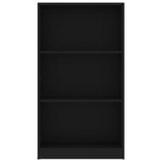 Vidaxl 3patrová knihovna černá 60 x 24 x 108 cm dřevotříska