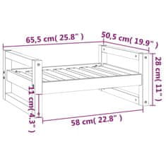 Greatstore Pelíšek pro psy černý 65,5 x 50,5 x 28 cm masivní borovice