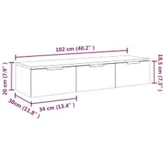 Petromila Nástěnná skříňka betonově šedá 102x30x20 cm kompozitní dřevo