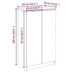 Vidaxl Botník betonově šedý 59 x 35 x 100 cm kompozitní dřevo