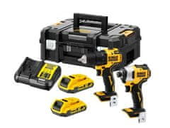 DeWalt 18V kombinovaná sada Dcd708 šroubovák + Dcd809 šroubovák 2X2,0Ah Tstak Dck2061D2T