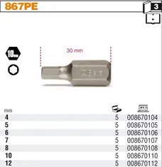 Beta Šestihranný šroubovací bit / imbusový kolík 10X30Mm 10Mm