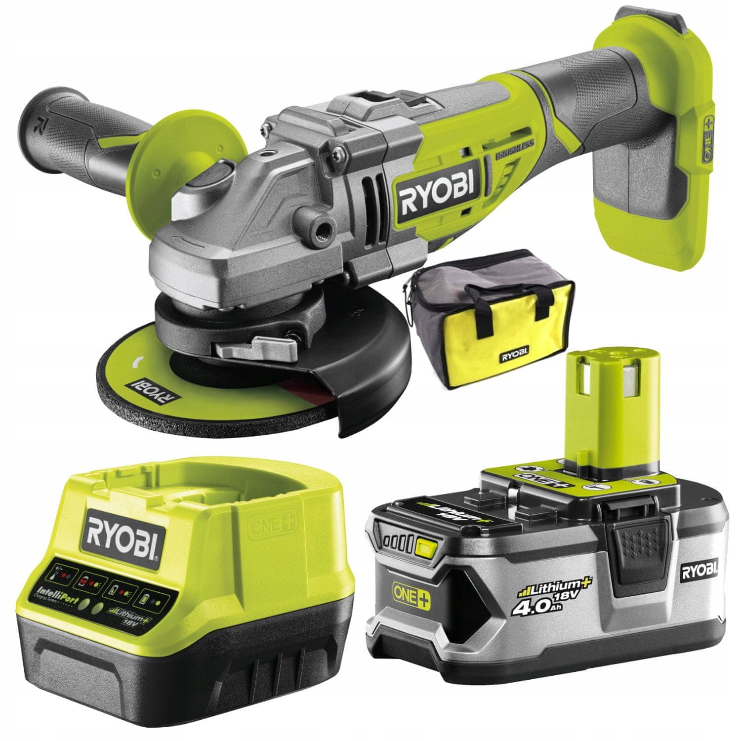 RYOBI R18AG7-140S aku úhlová bruska |