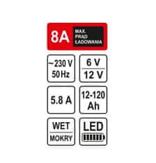 TOYA NABÍJEČKA STHOR 6 / 12V 8A 120Ah LED