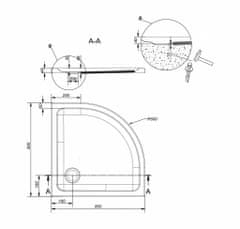 CERSANIT Sprchová vanička tako 80x4, čtvrtkruh cw (S204-001)