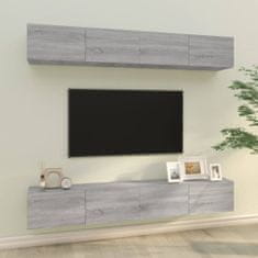 Greatstore Nástěnné TV skříňky 4 ks šedé sonoma 100 x 30 x 30 cm