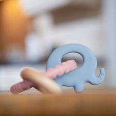 Bo Jungle kousátko B-Rattle Rings Elephant Pink