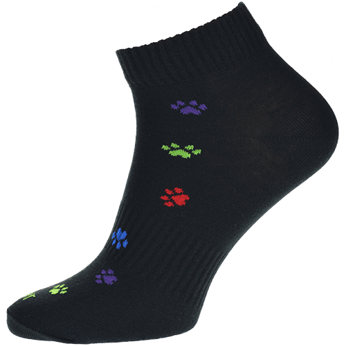 WiTSocks Veselé Ponožky Tlapky černobarevné nízké