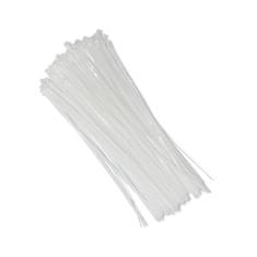 Qoltec Opakovaně použitelné kabelové stahovací pásky | 7,2 * 400 mm | UV nylon | Bílá