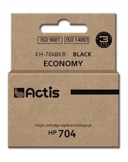 Actis Inkoust KH-704BKR, alternativa HP 704, 15ml černý