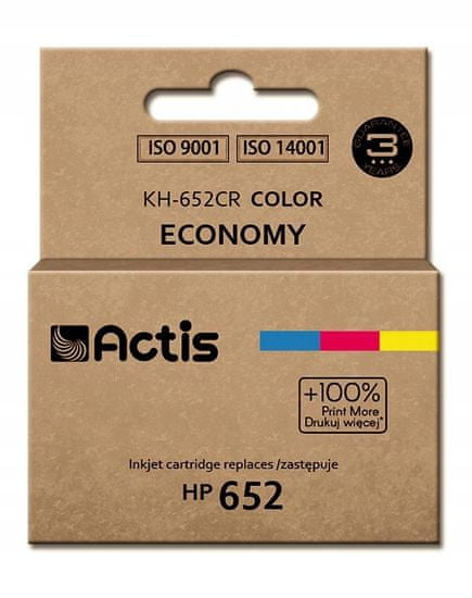 Actis Inkoust KH-652CR, alternativa HP 652, 15ml barevný