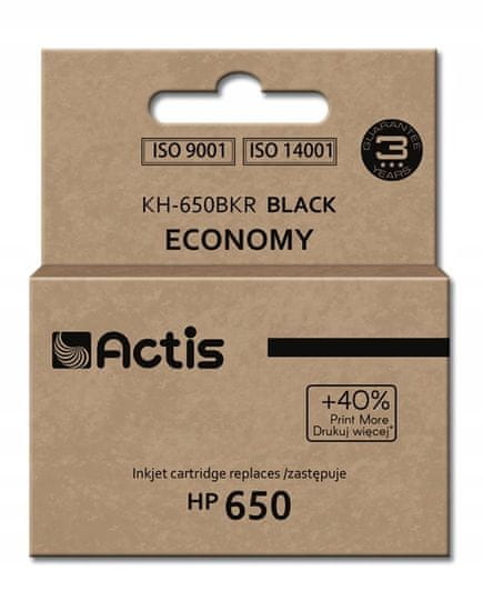 Actis Inkoust KH-650BKR, alternativa HP 650, 15ml černý