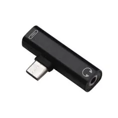 Northix Rozbočovač USB-C s 3,5 mm jackem - černý 