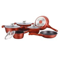 Northix Set of Cookware, 6 Pans - Red 