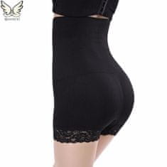 Northix Shapewear šortky, vysoký pas, krajka – černá – XL/XXL 