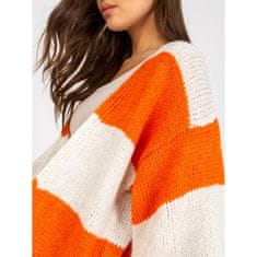Och Bella Dámský svetr pletený OCH BELLA ecru-oranžový TW-SW-BI-M3022.29X_390092 Univerzální
