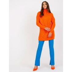 RUE PARIS Dámský svetr mini kostkovaný pletený RUE PARIS oranžové LC-SW-8015.25P_390028 Univerzální