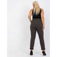 RELEVANCE Dámské tepláky s kapsami plus size SAVAGE khaki RV-DR-4765.52_358488 2XL