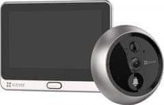 EZVIZ chytrý dveřní videotelefon DP2C/ Wi-Fi/ kamera 1080p/ H.265/ kukátko/ zvonek/ IR do 5 m/ PIR/ LCD 4,3"