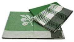 Home Elements  Sada 3 utěrek z egyptské bavlny 50*70 cm, Zelené listy