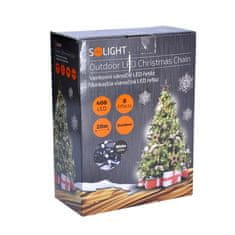 Solight Solight LED venkovní vánoční řetěz, 400 LED, 20m, přívod 5m, 8 funkcí, IP44, studená bílá 1V07-W