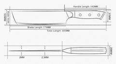 GRAND SHARP  Kuchyňský nůž 6.8" GRAND SHARP KANTÓ 67 vsrtev damaškové oceli 