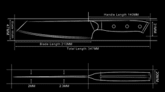 GRAND SHARP  Nůž Kiritsuke 8.2" GRAND SHARP KANTÓ 67 vsrtev damaškové oceli 