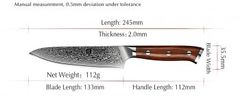 Xinzuo  Víceúčelový nůž 5" XINZUO AIČI 67 vrstev damaškové oceli 