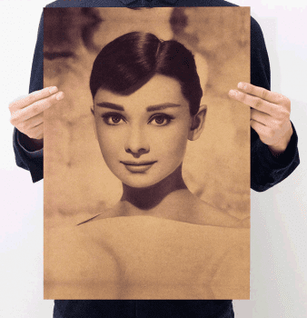 Tie Ler  Plakát Audrey Hepburn 51,5x36cm Vintage č.10