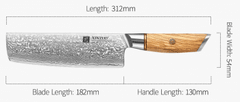 Xinzuo  Nůž Nakiri 7" XINZUO LAN 73 vrstev damaškové oceli 