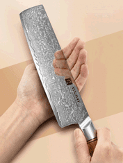 Xinzuo  Nůž Nakiri 7" XINZUO LAN 73 vrstev damaškové oceli 
