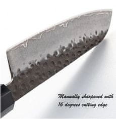 GRAND SHARP  Kuchyňský Santoku nůž 7" Grand Sharp TOKUŠIMA ručně kovaný 