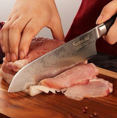 Sunnecko  Kuchyňský Santoku nůž 7" Sunnecko 73 vrstev damaškové oceli 