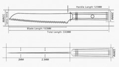 GRAND SHARP  Šéfkuchařský nůž 8.6" GRAND SHARP 67 vrstev damaškové oceli 