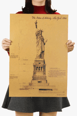 Tie Ler  Plakát úžasné stavby, Socha svobody, č.091, 50.5 x 36 cm 