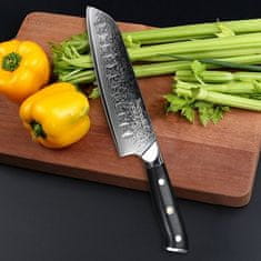 Sunnecko  Kuchyňský Santoku nůž 7" Sunnecko 73 vrstev damaškové oceli 