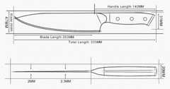 GRAND SHARP  Nůž Šéfkuchaře 8" GRAND SHARP KANTÓ 67 vsrtev damaškové oceli 