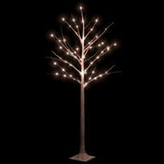 Greatstore Bílá bříza 72 teplých bílých LED diod 150 cm